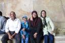 iranian family, pilgrims to imam mosque, esfahan