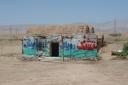 coloured mud house in the dasht-e kavir desert