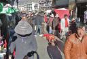 lhasa - pilgrims on barkhor street